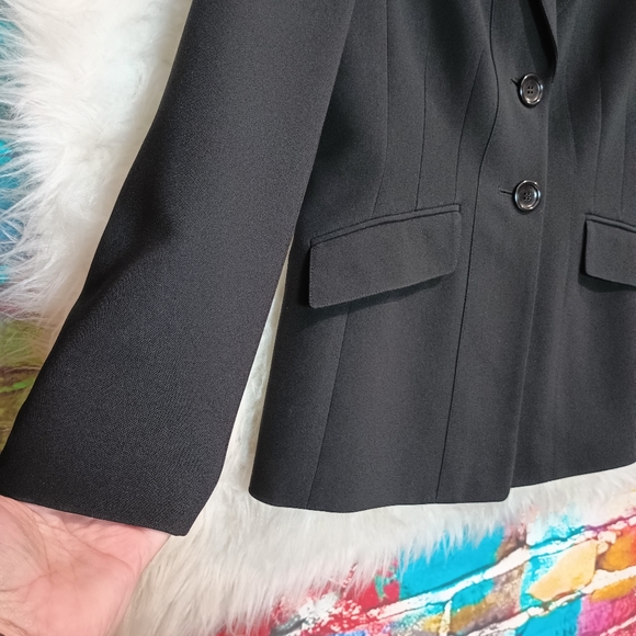 Ann Taylor Black Front Button Suit Jacket Size 2p - Picture 11 of 13